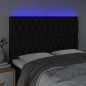 vidaXL Cabecero con luces LED tela negro 160x7x118/128 cm