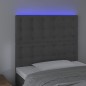 vidaXL Cabecero con luces LED terciopelo gris oscuro 100x5x118/128 cm vidaXL Cabecero con luces LED terciopelo gris oscuro 100x5x118/128 cm