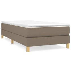 vidaXL Estructura de cama box spring tela gris taupe 90x190 cm