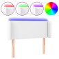 vidaXL Cabecero con LED cuero sintético blanco 93x16x78/88 cm