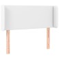 vidaXL Cabecero con LED cuero sintético blanco 93x16x78/88 cm