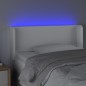 vidaXL Cabecero con LED cuero sintético blanco 93x16x78/88 cm
