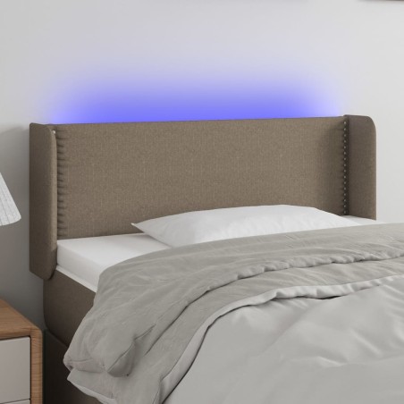 vidaXL Cabecero con LED de tela gris taupe 93x16x78/88 cm