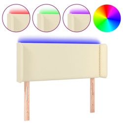 vidaXL Cabecero con LED cuero sintético crema 83x16x78/88 cm
