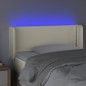 vidaXL Cabecero con LED cuero sintético crema 83x16x78/88 cm