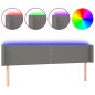 vidaXL Cabecero con LED de tela gris oscuro 183x16x78/88 cm