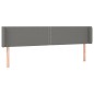 vidaXL Cabecero con LED de tela gris oscuro 183x16x78/88 cm