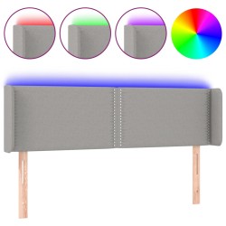 vidaXL Cabecero con LED de tela gris claro 147x16x78/88 cm