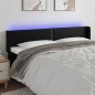 vidaXL Cabecero con LED cuero sintético negro 183x16x78/88 cm