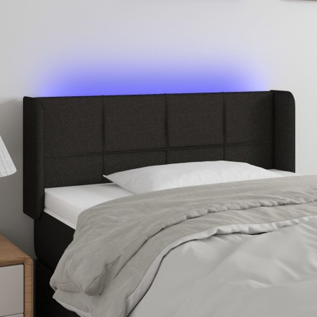 vidaXL Cabecero con LED de tela negro 93x16x78/88 cm