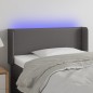 vidaXL Cabecero con LED cuero sintético gris 83x16x78/88 cm vidaXL Cabecero con LED cuero sintético gris 83x16x78/88 cm