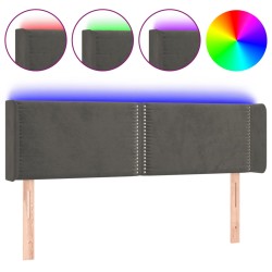 vidaXL Cabecero con LED de terciopelo gris oscuro 147x16x78/88 cm