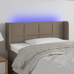 vidaXL Cabecero con LED de tela gris taupe 93x16x78/88 cm