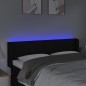 vidaXL Cabecero con LED de tela negro 147x16x78/88 cm