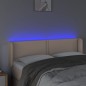 vidaXL Cabecero con LED cuero sintético capuchino 147x16x78/88 cm vidaXL Cabecero con LED cuero sintético capuchino 147x16x78/88 cm