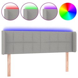 vidaXL Cabecero con LED de tela gris claro 147x16x78/88 cm