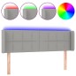 vidaXL Cabecero con LED de tela gris claro 147x16x78/88 cm