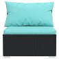 vidaXL Set de muebles de jardín 7 pzas y cojines ratán sintético negro vidaXL Set de muebles de jardín 7 pzas y cojines ratán sintético negro