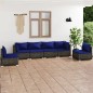 vidaXL Set de muebles de jardín 6 pzas y cojines ratán sintético gris vidaXL Set de muebles de jardín 6 pzas y cojines ratán sintético gris