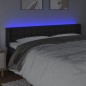 vidaXL Cabecero con LED cuero sintético negro 183x16x78/88 cm