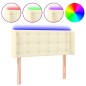 vidaXL Cabecero con LED cuero sintético crema 83x16x78/88 cm vidaXL Cabecero con LED cuero sintético crema 83x16x78/88 cm