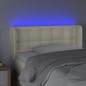 vidaXL Cabecero con LED cuero sintético crema 83x16x78/88 cm vidaXL Cabecero con LED cuero sintético crema 83x16x78/88 cm