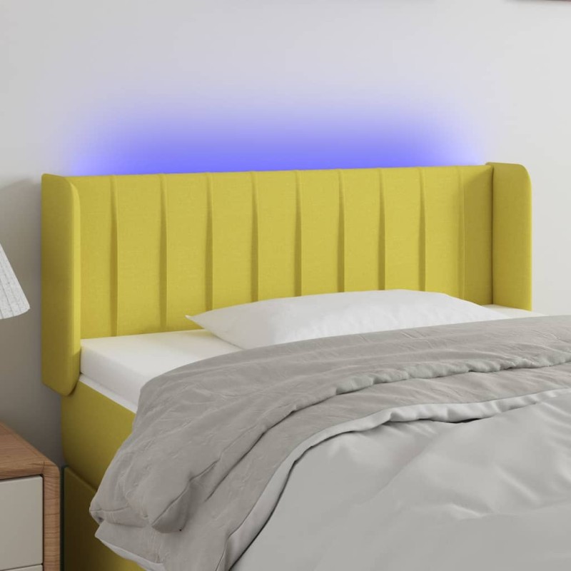 vidaXL Cabecero con LED de tela verde 93x16x78/88 cm vidaXL Cabecero con LED de tela verde 93x16x78/88 cm