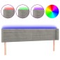 vidaXL Cabecero con LED de terciopelo gris claro 203x16x78/88 cm