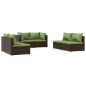 vidaXL Set muebles de jardín 6 piezas y cojines ratán sintético marrón vidaXL Set muebles de jardín 6 piezas y cojines ratán sintético marrón