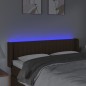 vidaXL Cabecero con LED de tela marrón oscuro 147x16x78/88 cm vidaXL Cabecero con LED de tela marrón oscuro 147x16x78/88 cm