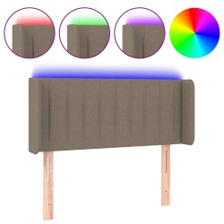 vidaXL Cabecero con LED de tela gris taupe 103x16x78/88 cm
