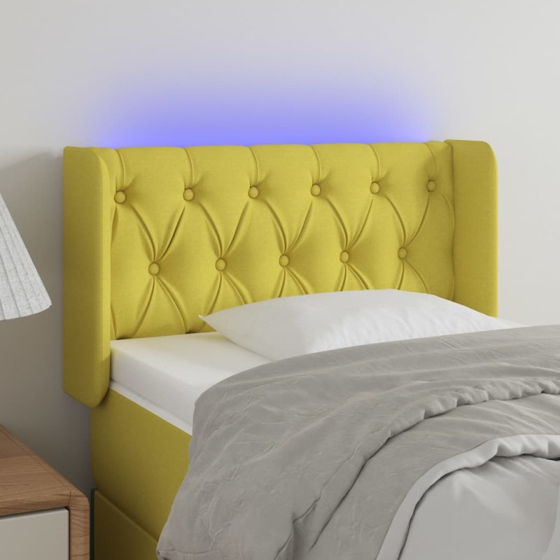 vidaXL Cabecero con LED de tela verde 83x16x78/88 cm vidaXL Cabecero con LED de tela verde 83x16x78/88 cm