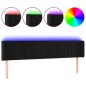 vidaXL Cabecero con LED de terciopelo negro 163x16x78/88 cm vidaXL Cabecero con LED de terciopelo negro 163x16x78/88 cm