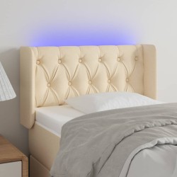 vidaXL Cabecero con LED de tela crema 83x16x78/88 cm