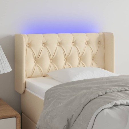 vidaXL Cabecero con LED de tela crema 83x16x78/88 cm
