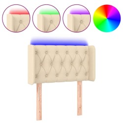 vidaXL Cabecero con LED de tela crema 83x16x78/88 cm