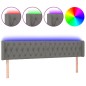 vidaXL Cabecero con LED de tela gris oscuro 183x16x78/88 cm vidaXL Cabecero con LED de tela gris oscuro 183x16x78/88 cm