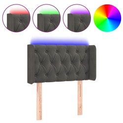 vidaXL Cabecero con LED de terciopelo gris oscuro 83x16x78/88 cm