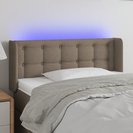 vidaXL Cabecero con LED de tela gris taupe 83x16x78/88 cm