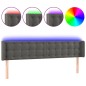 vidaXL Cabecero con LED de terciopelo gris oscuro 163x16x78/88 cm vidaXL Cabecero con LED de terciopelo gris oscuro 163x16x78/88 cm