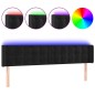vidaXL Cabecero con LED de terciopelo negro 203x16x78/88 cm