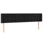 vidaXL Cabecero con LED de terciopelo negro 203x16x78/88 cm