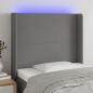 vidaXL Cabecero con LED de tela gris oscuro103x16x118/128 cm vidaXL Cabecero con LED de tela gris oscuro103x16x118/128 cm