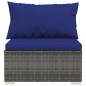 vidaXL Set de muebles de jardín 8 pzas y cojines ratán sintético gris