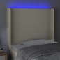 vidaXL Cabecero con LED cuero sintético color crema 83x16x118/128 cm vidaXL Cabecero con LED cuero sintético color crema 83x16x118/128 cm