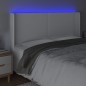 vidaXL Cabecero con LED cuero sintético blanco 203x16x118/128 cm vidaXL Cabecero con LED cuero sintético blanco 203x16x118/128 cm