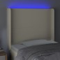 vidaXL Cabecero con LED cuero sintético color crema 103x16x118/128 cm vidaXL Cabecero con LED cuero sintético color crema 103x16x118/128 cm