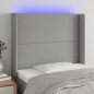 vidaXL Cabecero con LED de tela gris claro 83x16x118/128 cm vidaXL Cabecero con LED de tela gris claro 83x16x118/128 cm