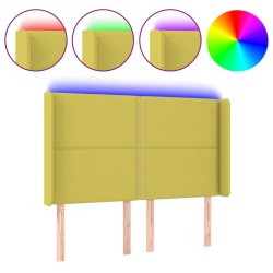 vidaXL Cabecero con LED de tela verde 147x16x118/128 cm