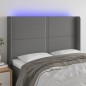 vidaXL Cabecero con LED de tela gris oscuro 147x16x118/128 cm vidaXL Cabecero con LED de tela gris oscuro 147x16x118/128 cm